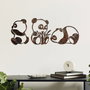 Wallity Rusty Panda Escultura de Pared de Metal en Color Antiquation